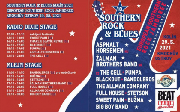 V sobotu 29. května se v Kolíně koná 10.ročník festivalu Southern Rock & Blues